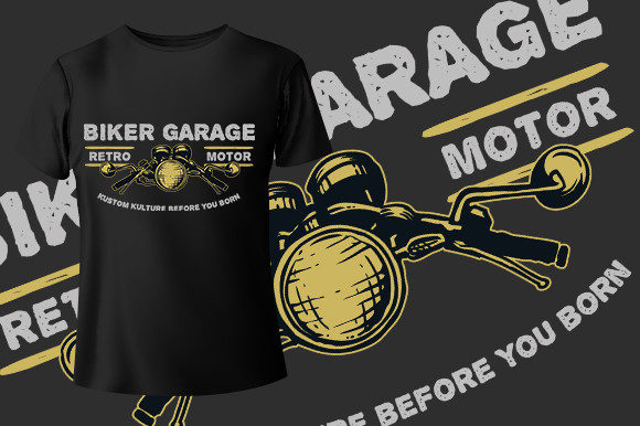 Biker Garage Motorcycle T-Shirt Design