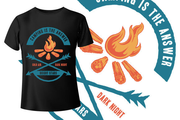 Camping is the Answer T-Shirt Design Graphics