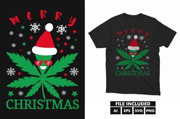 Christmas Cannabis Weed SVG T-Shirt Graphics
