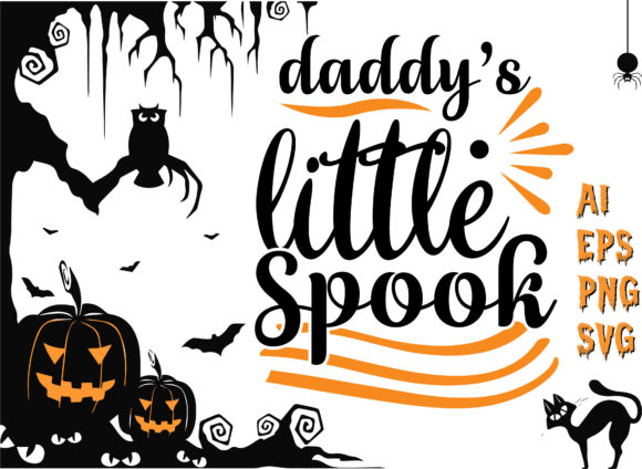 Daddy's Little Spook Halloween T-Shirt: Graphics & Crafts for Creative Designers