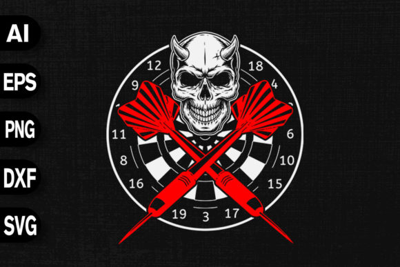 Dart Skull Design: Graphics for T-Shirt Designs
