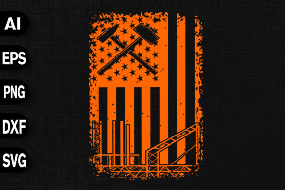 Distressed American Flag Ironworker