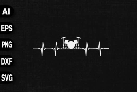 Drums Heartbeat: Graphics for T-Shirt Designs