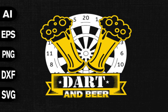 Funny Darts and Beer Graphics for T-Shirt Designs