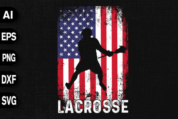 Lacrosse American Flag Design Graphics