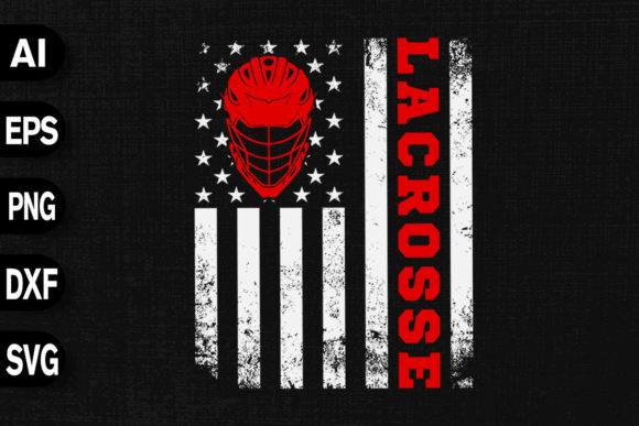 Lacrosse Distressed American Flag Graphics