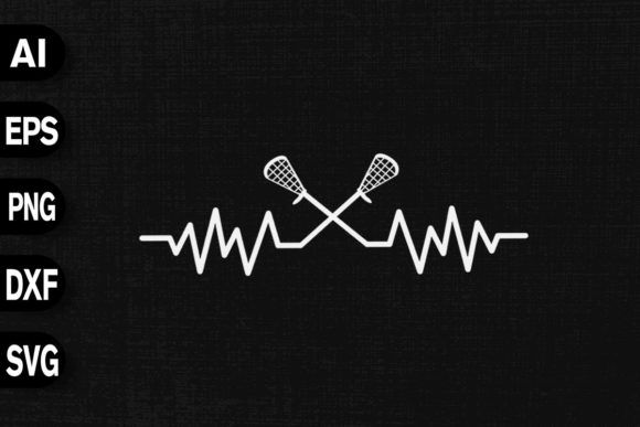 Lacrosse Heartbeat Graphics for T-Shirt Designs