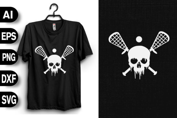 Lacrosse Skull Graphics for T-Shirt Designs
