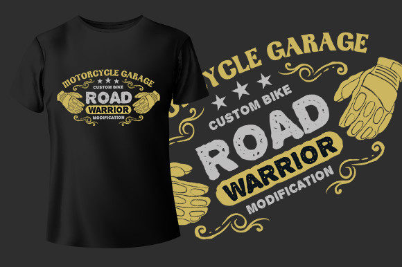 Motorcycle Garage T-Shirt: Graphics and Print Templates for Creative Publishing