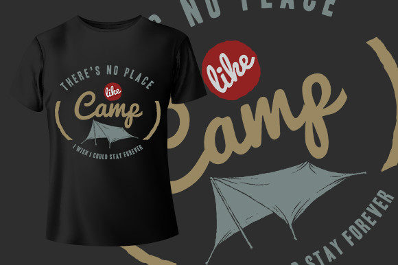No Place Like Camp T-Shirt Design Graphics