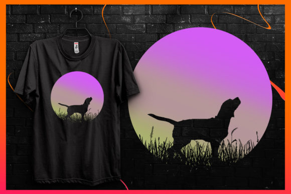 Retro Vintage Sunset-Dog Silhouette 27 Graphics