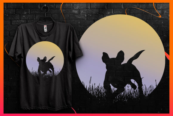 Retro Vintage Sunset-Dog Silhouette 31 Graphics