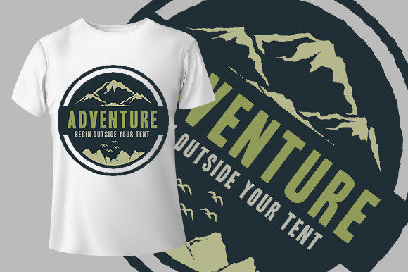 The Adventure Begin T-Shirt Design: Graphics and Print Templates