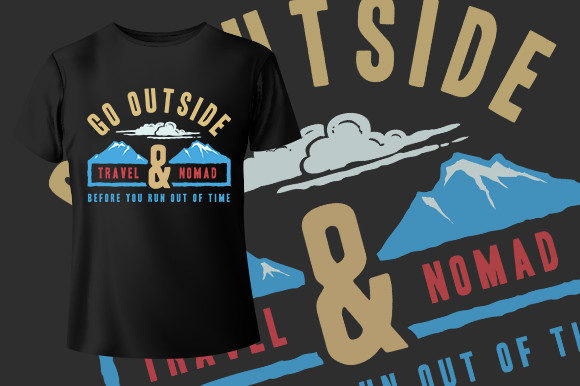 Travel and Nomad T-Shirt Design: Graphics and Print Templates