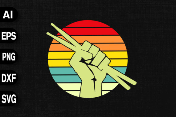 Vintage Drummer Drum Stick Graphics